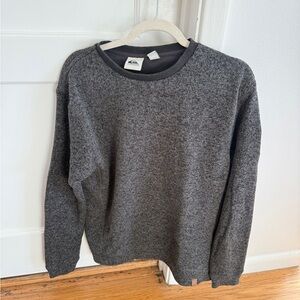 Quiksilver Gray Crewneck Sweater with Ribbed Trim